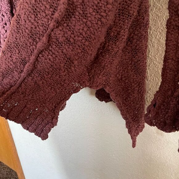 Free People- Pretty Pointelle Chunky Knit Sweater in Dusty Purple, Size XS - Picture 8 of 14